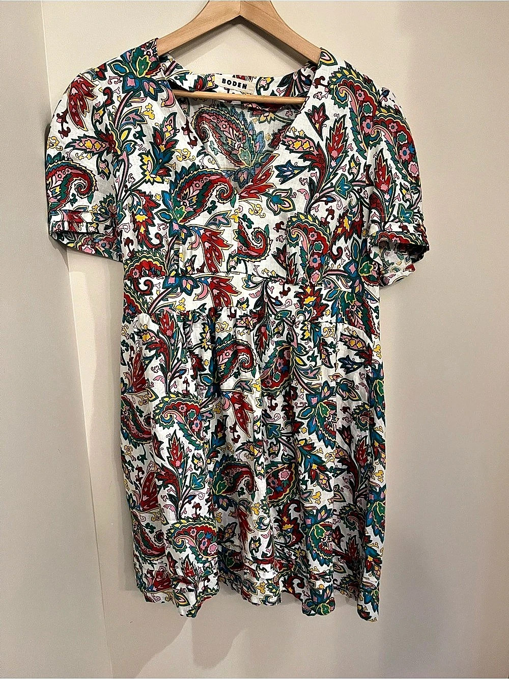 Boden Women's Paisley Mini Dress linen 12